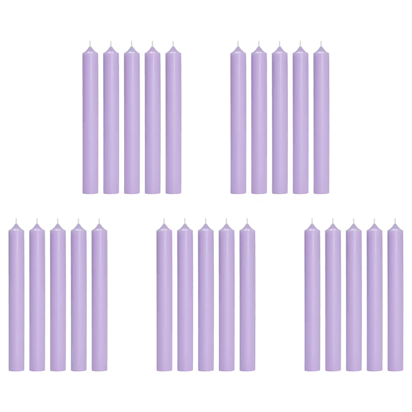 RAINBOW Stabkerze 25er-Set - Paraffin - Lavendel