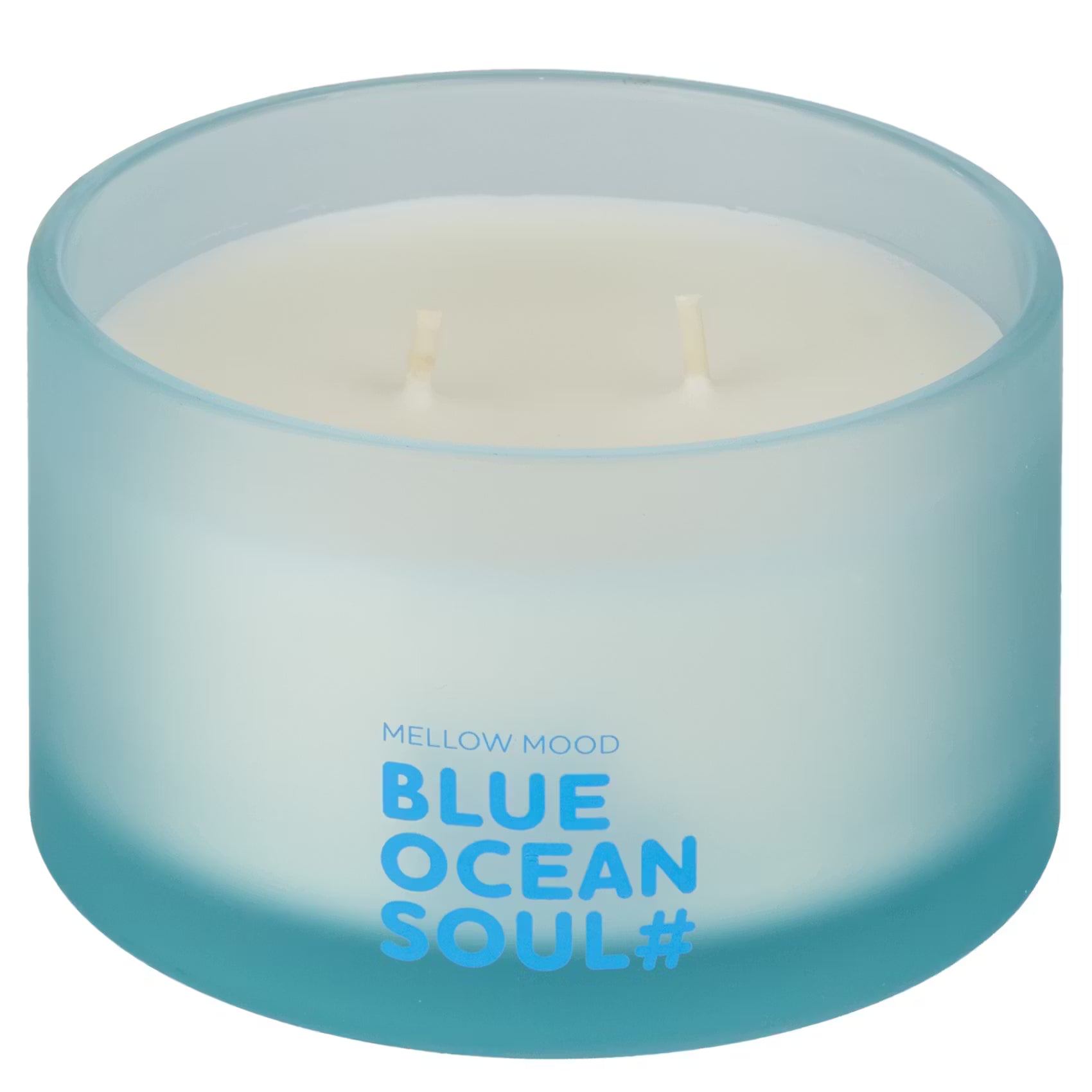 MELLOW MOOD Duftkerze Blue Ocean Soul - Sojawachs/Paraffin/Glas/Metall - Pastellblau