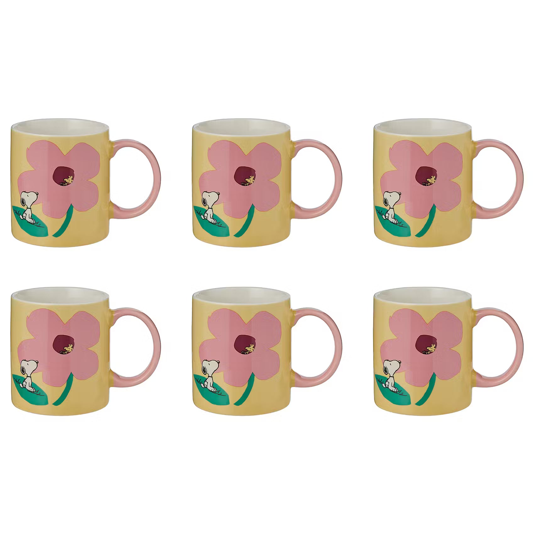 PEANUTS Tasse 6er-Set - Porzellan - Gelb
