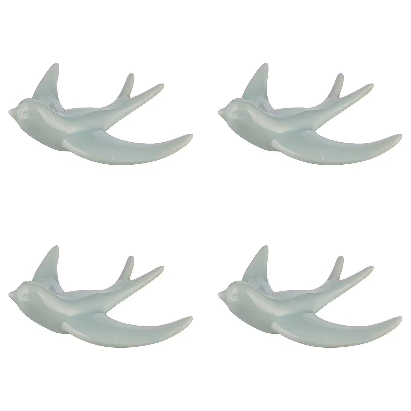 SUMMER Deko-Schwalbe 4er-Set - Steingut - Pastellblau