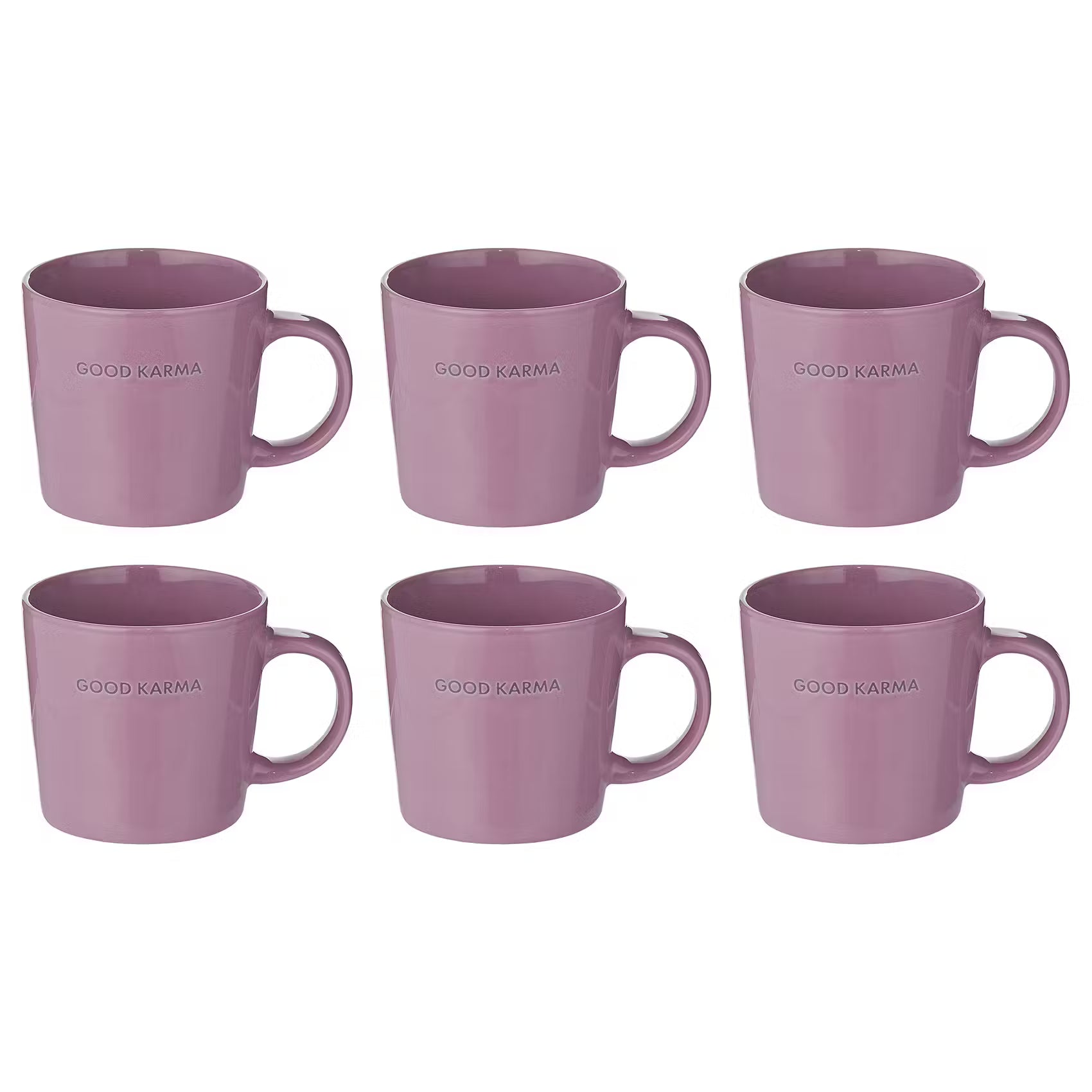 GOOD VIBES Tasse 6er-Set - Porzellan - Lila