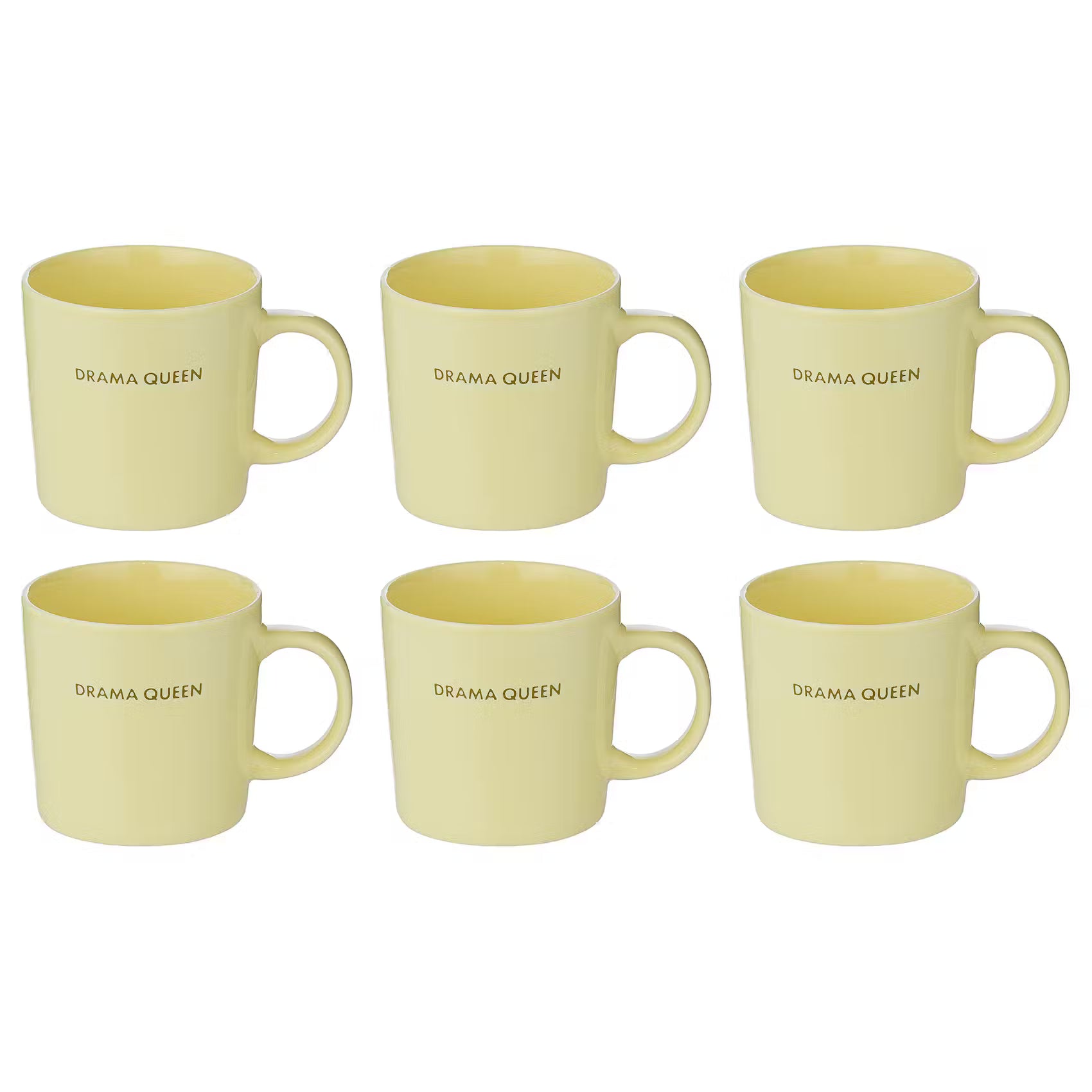 GOOD VIBES Tasse 6er-Set - Porzellan - Gelb