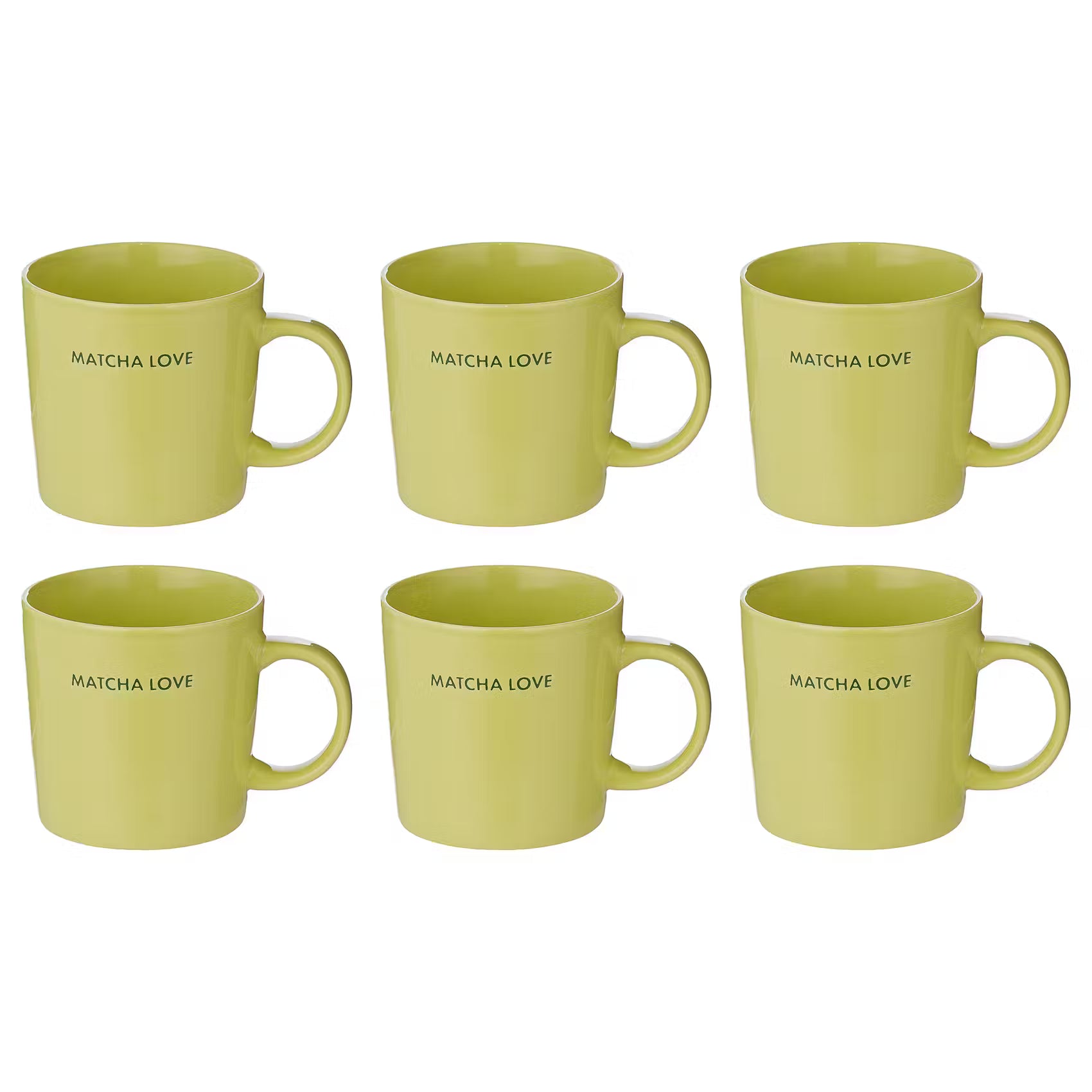 GOOD VIBES Tasse 6er-Set - Porzellan - Grün