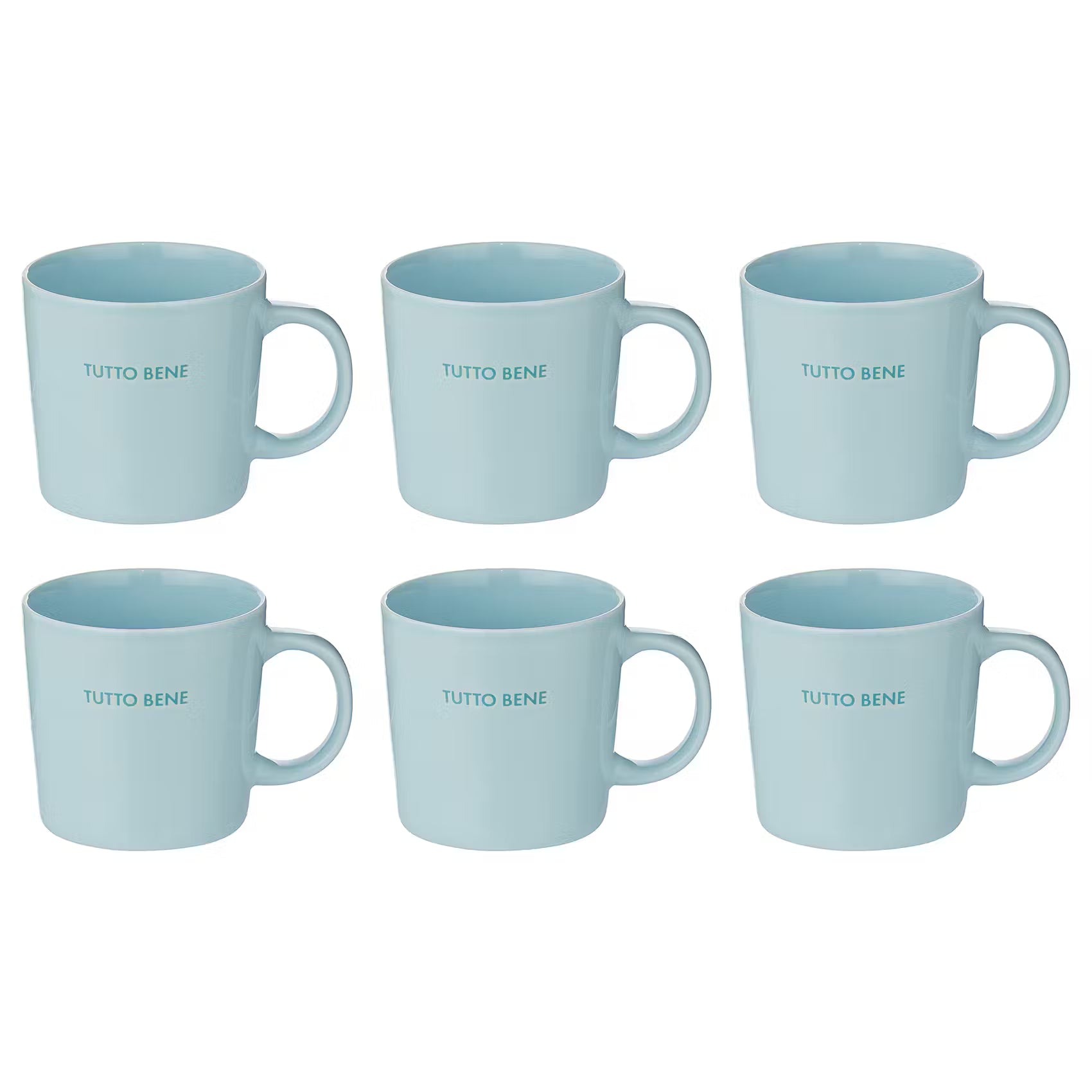 GOOD VIBES Tasse 6er-Set - Porzellan - Blau