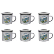 PEANUTS Tasse 6er-Set - Emaille - Grau
