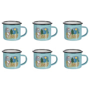 PEANUTS Tasse 6er-Set - Emaille - Hellblau