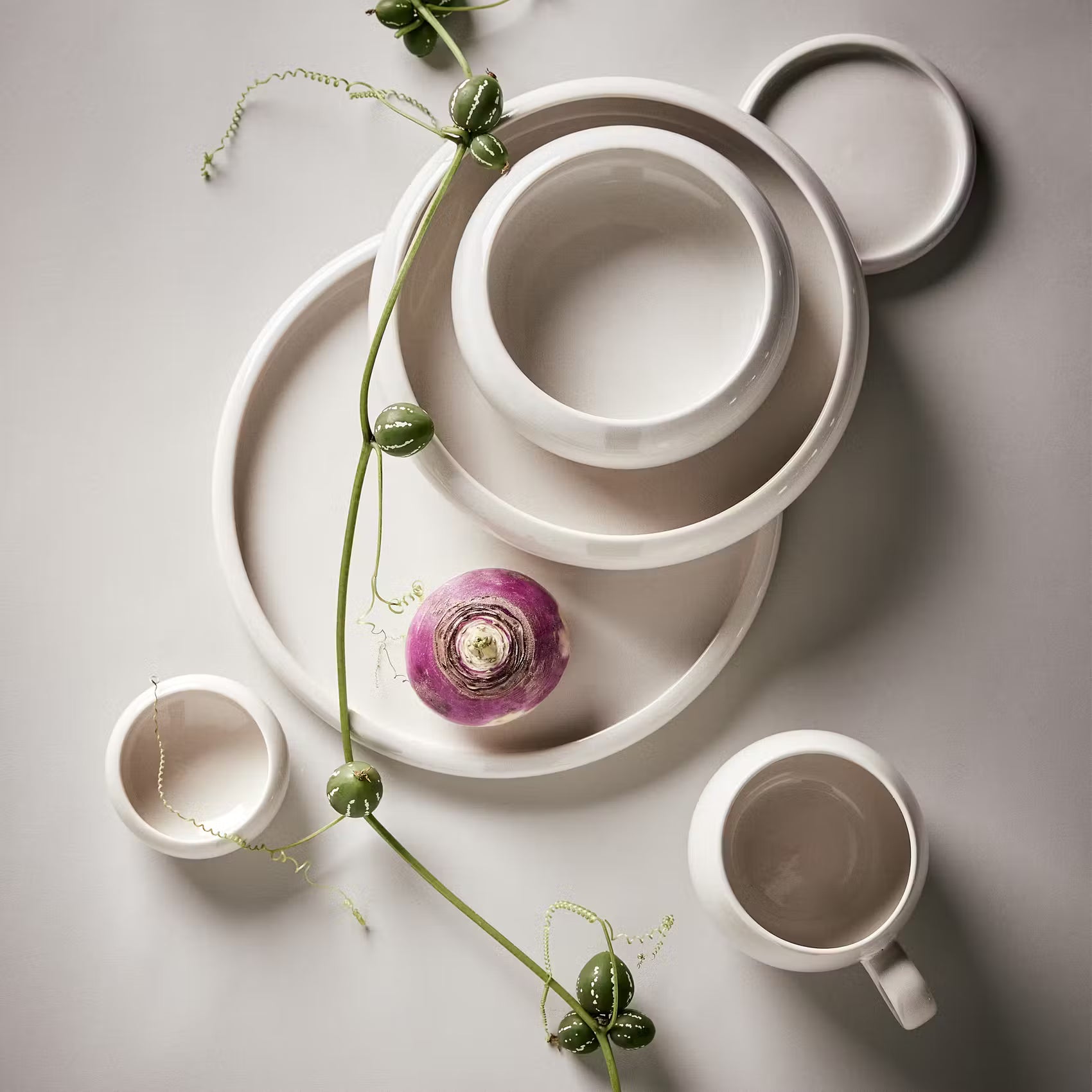 Tasse BOOGY 4er-Set - Steinzeug - Creme