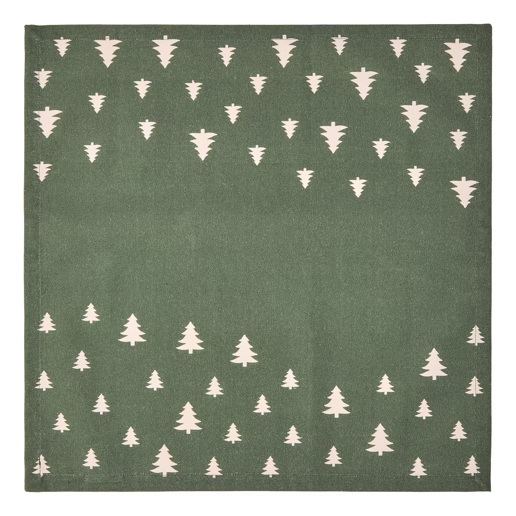 TREES Serviette 6er-Set - Baumwolle - Dunkelgrün