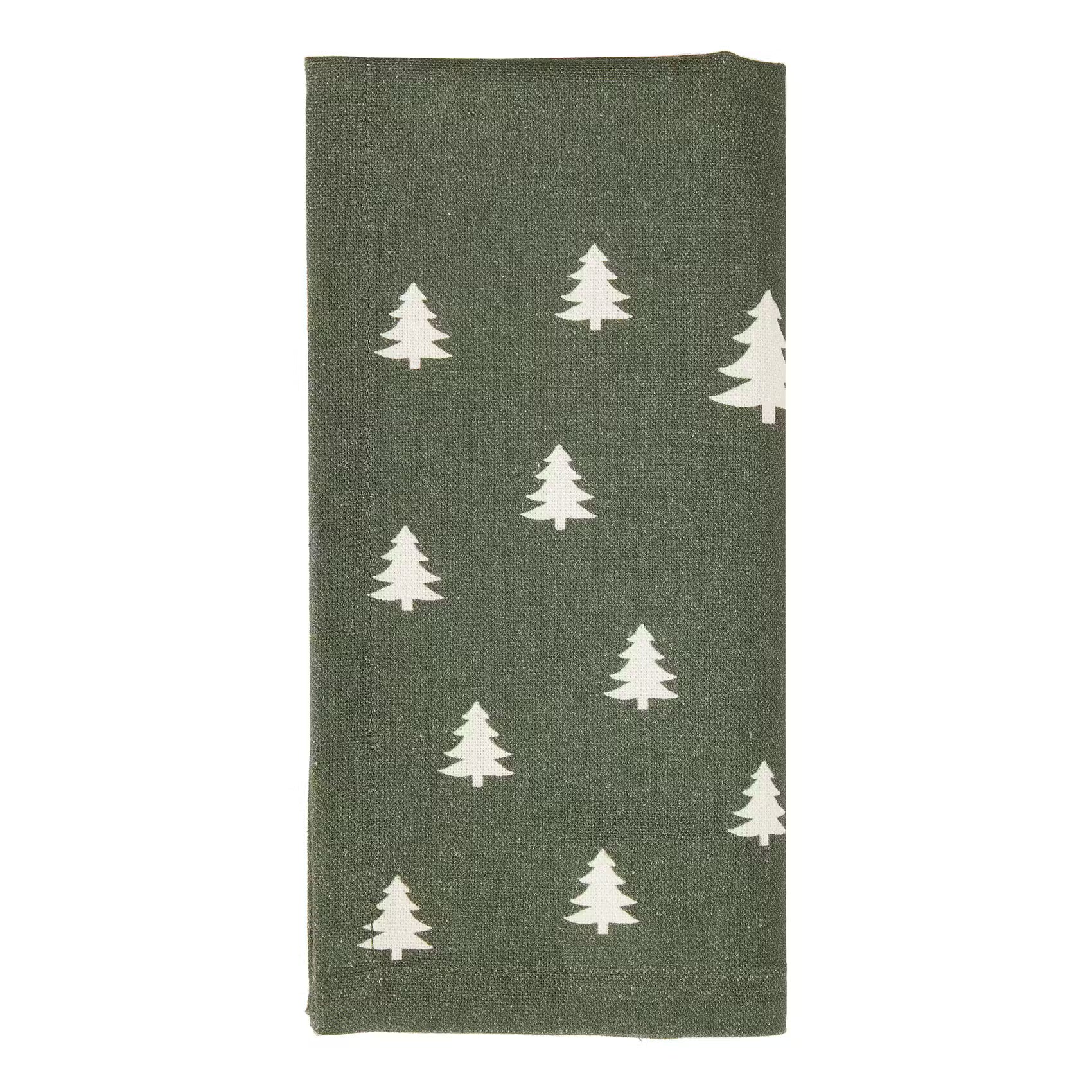 TREES Serviette 6er-Set - Baumwolle - Dunkelgrün