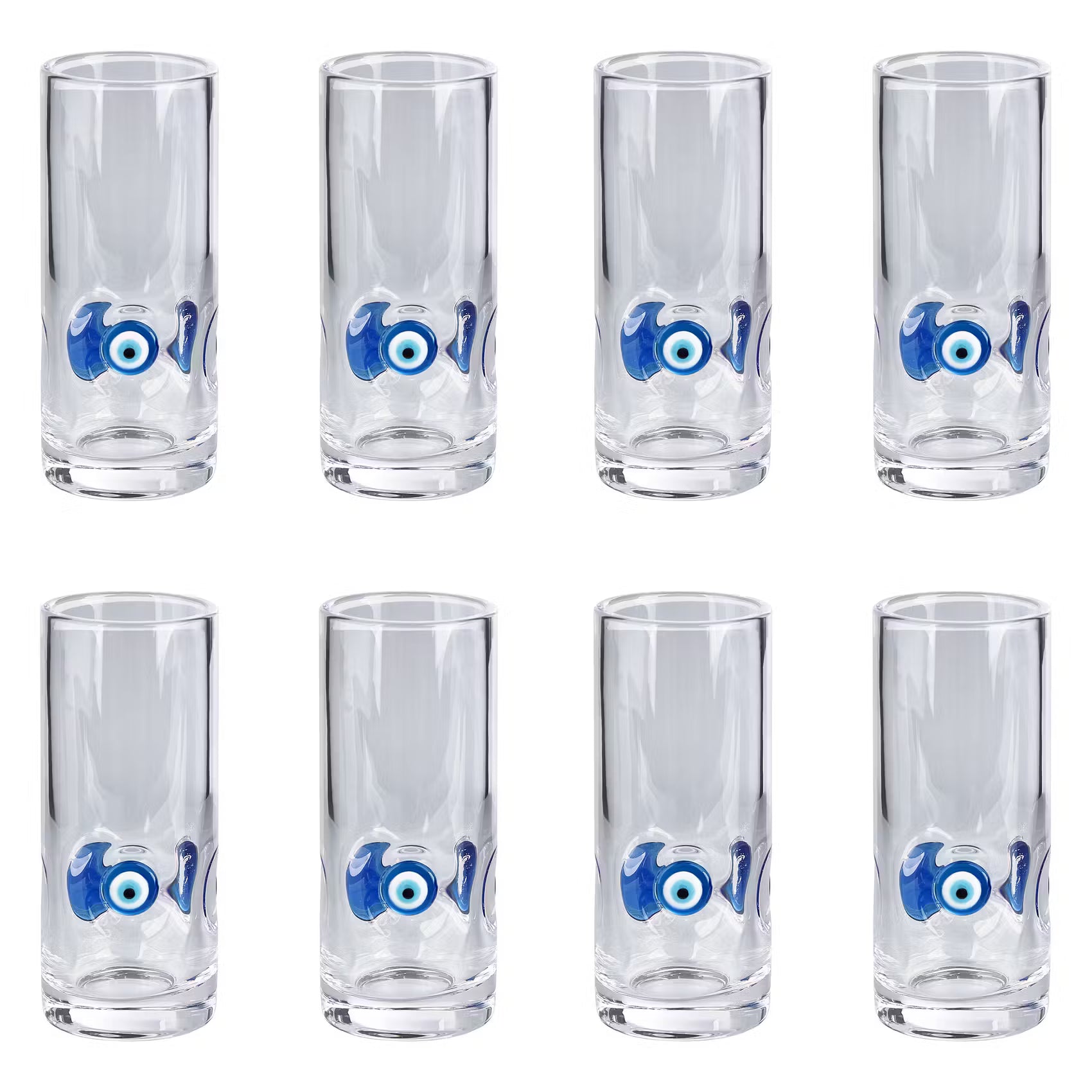 LES PETITS Schnapsglas Auge 8er-Set - Glas - Blau