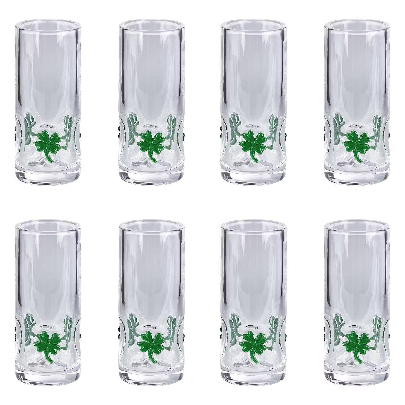 LES PETITS Schnapsglas Kleeblatt 8er-Set - Glas - Grün