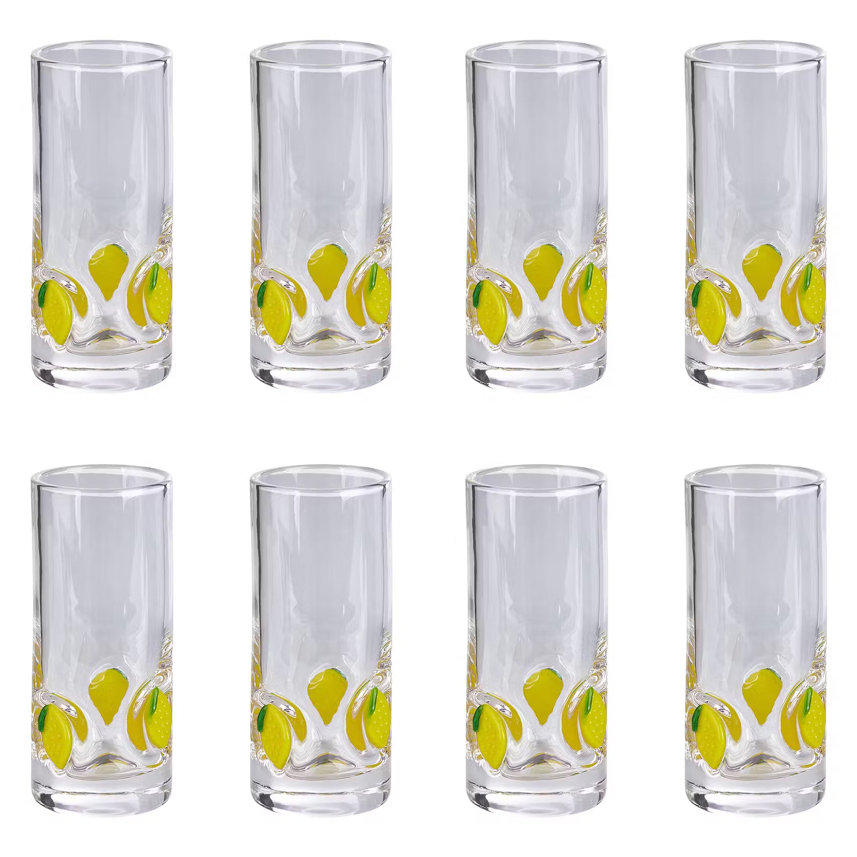 LES PETITS Schnapsglas Zitrone 8er-Set - Glas - Gelb