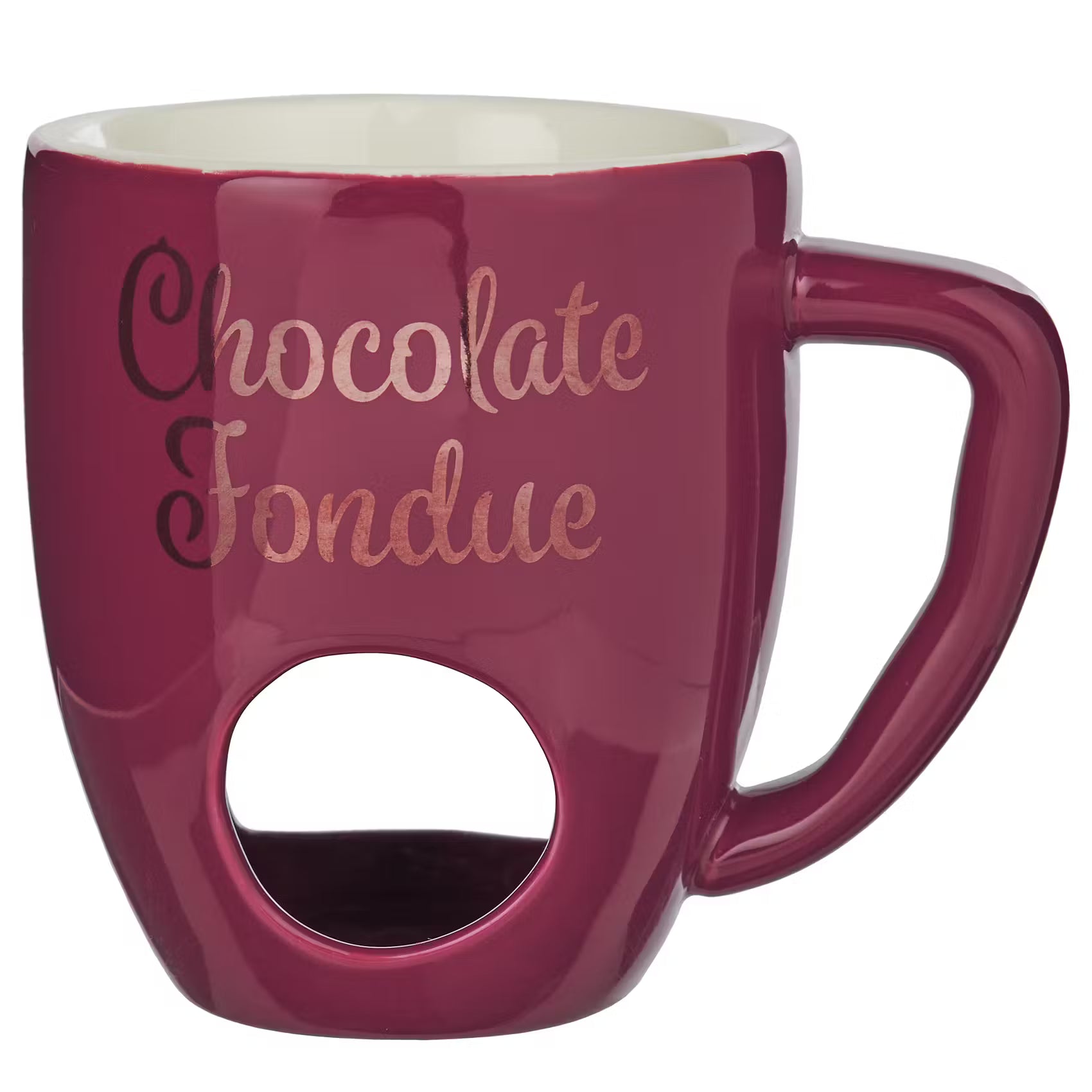 CHOCOLATE FONDUE Tasse 4er-Set - Porzellan /  Edelstahl