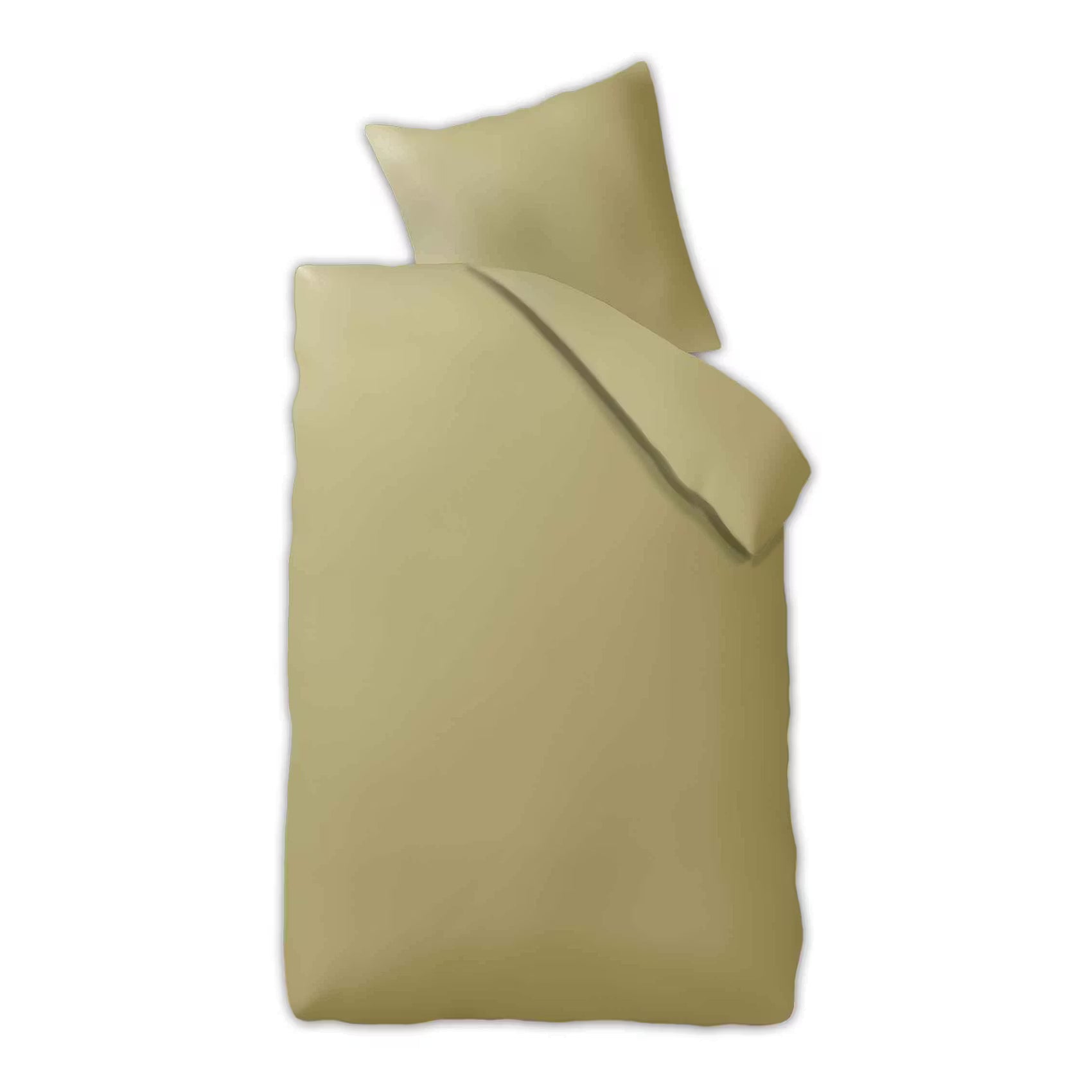 NIGHTLIFE DELUXE Mako-Satin Bettwäsche - Baumwolle - Olivgrün - 135 x 200 cm