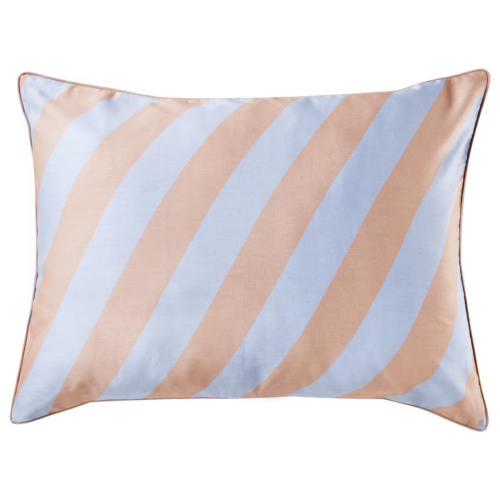 ALL DREAMS Satin-Kissenbezug Streifen - Baumwolle - Pastellorange/Hellblau - Orange - 60 x 80 cm