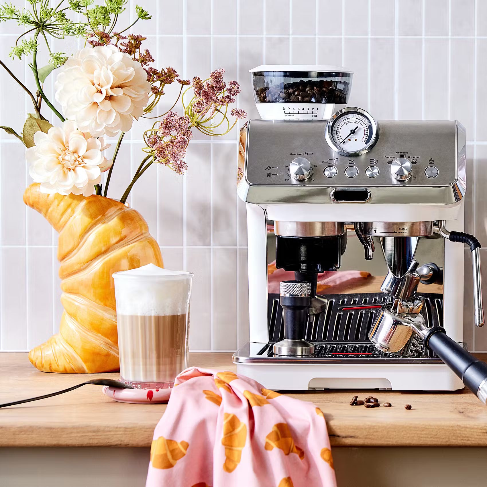 CROISSANT Vase  - Porzellan - Hellbraun