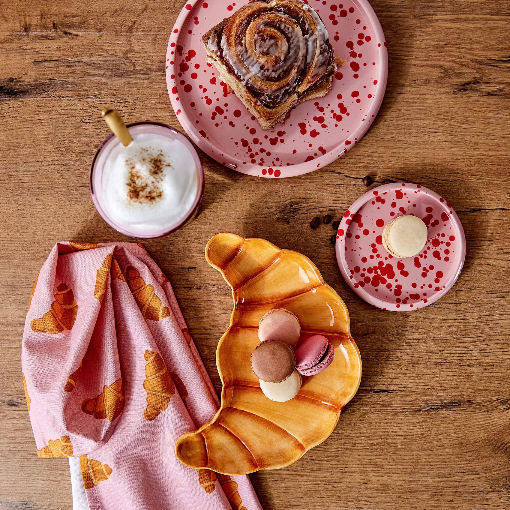CROISSANT Deko-Teller  - Dolomit - Hellbraun