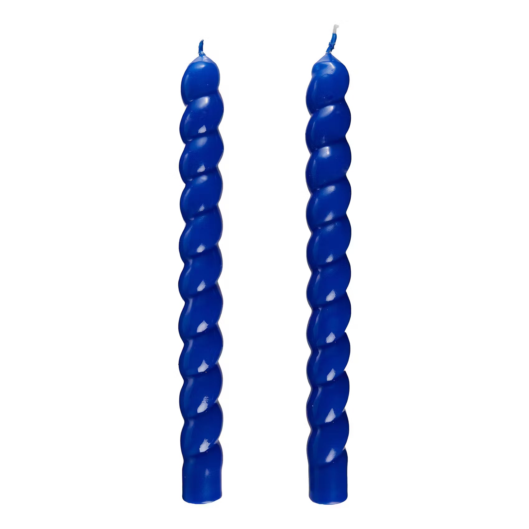 TWISTED Stabkerze 2er-Set - Paraffin/Sojawachs - Blau