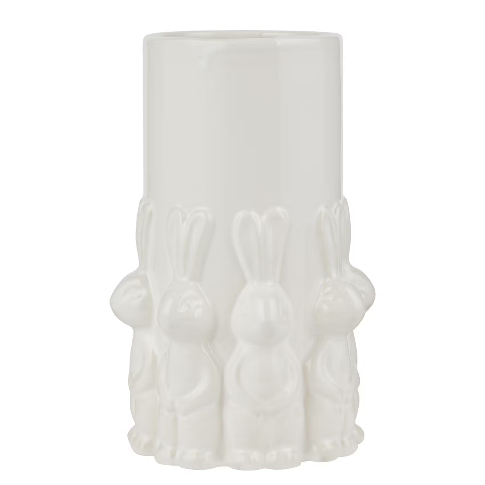 EASTER Vase Hasen - Dolomit - Weiß