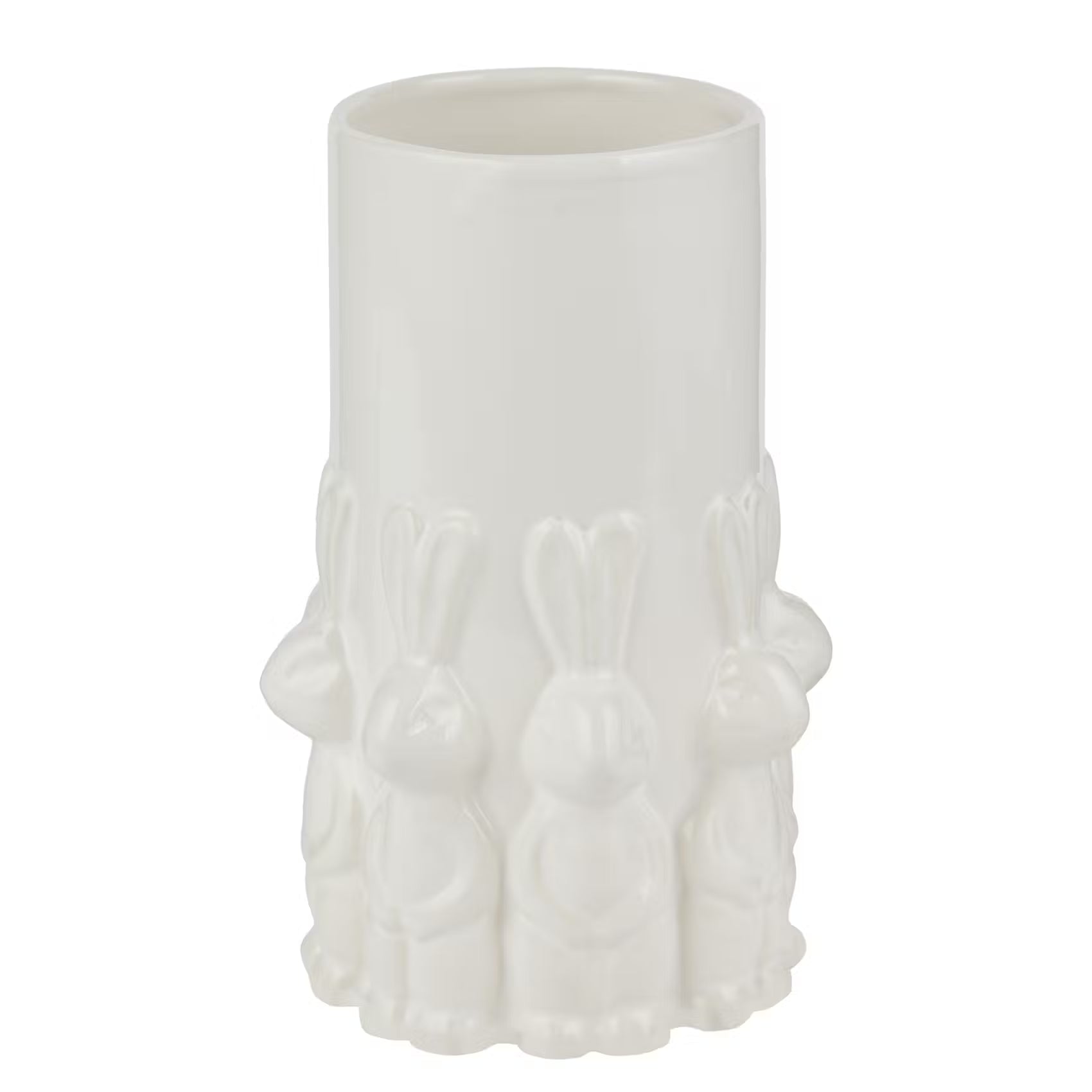 EASTER Vase Hasen - Dolomit - Weiß