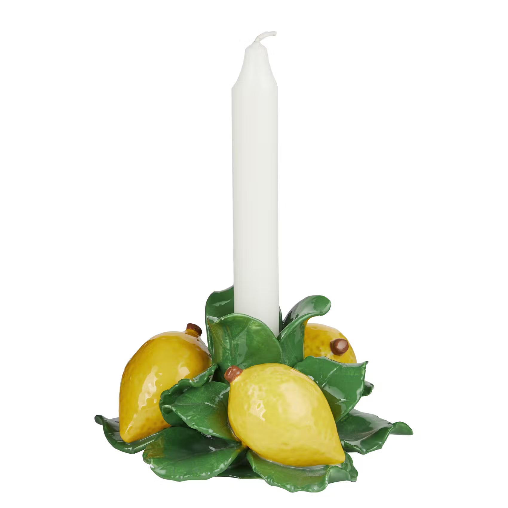 LEMON Kerzenhalter Zitronen - Steinzeug - Gelb