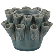 CORAL Teelichthalter - Steinzeug - Türkis