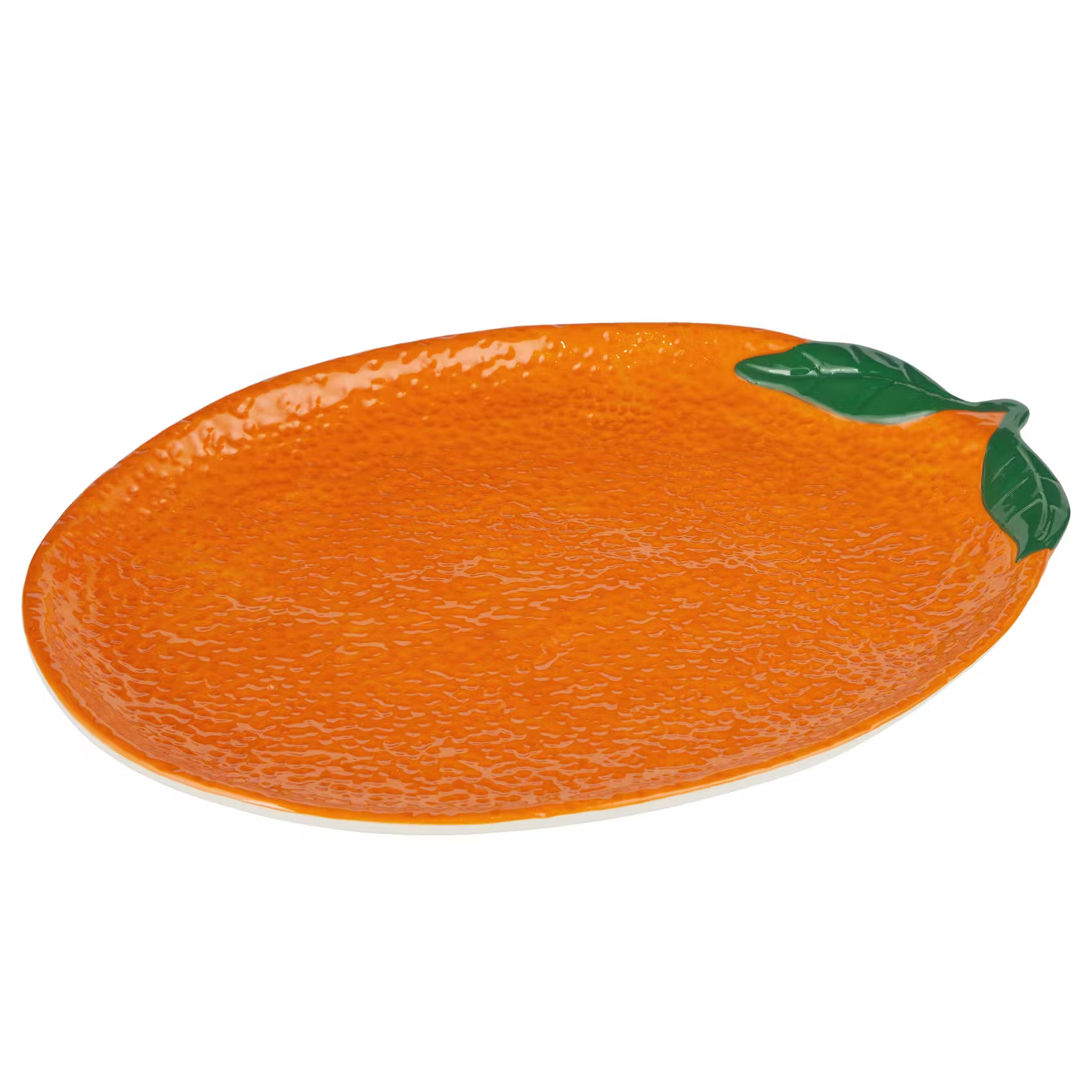 ORANGE Deko -Teller - Steinzeug - Dunkelorange