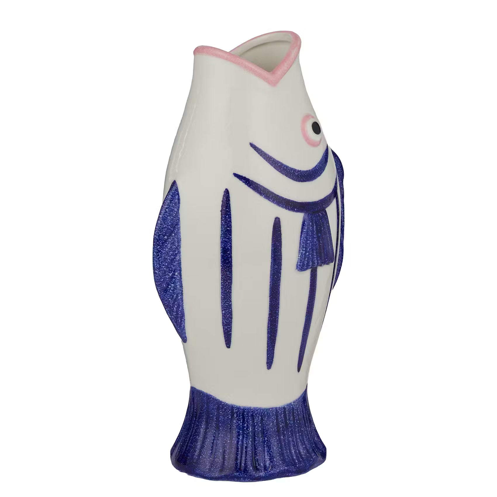 BACALHAU Vase Fisch - Steinzeug - Dunkelblau