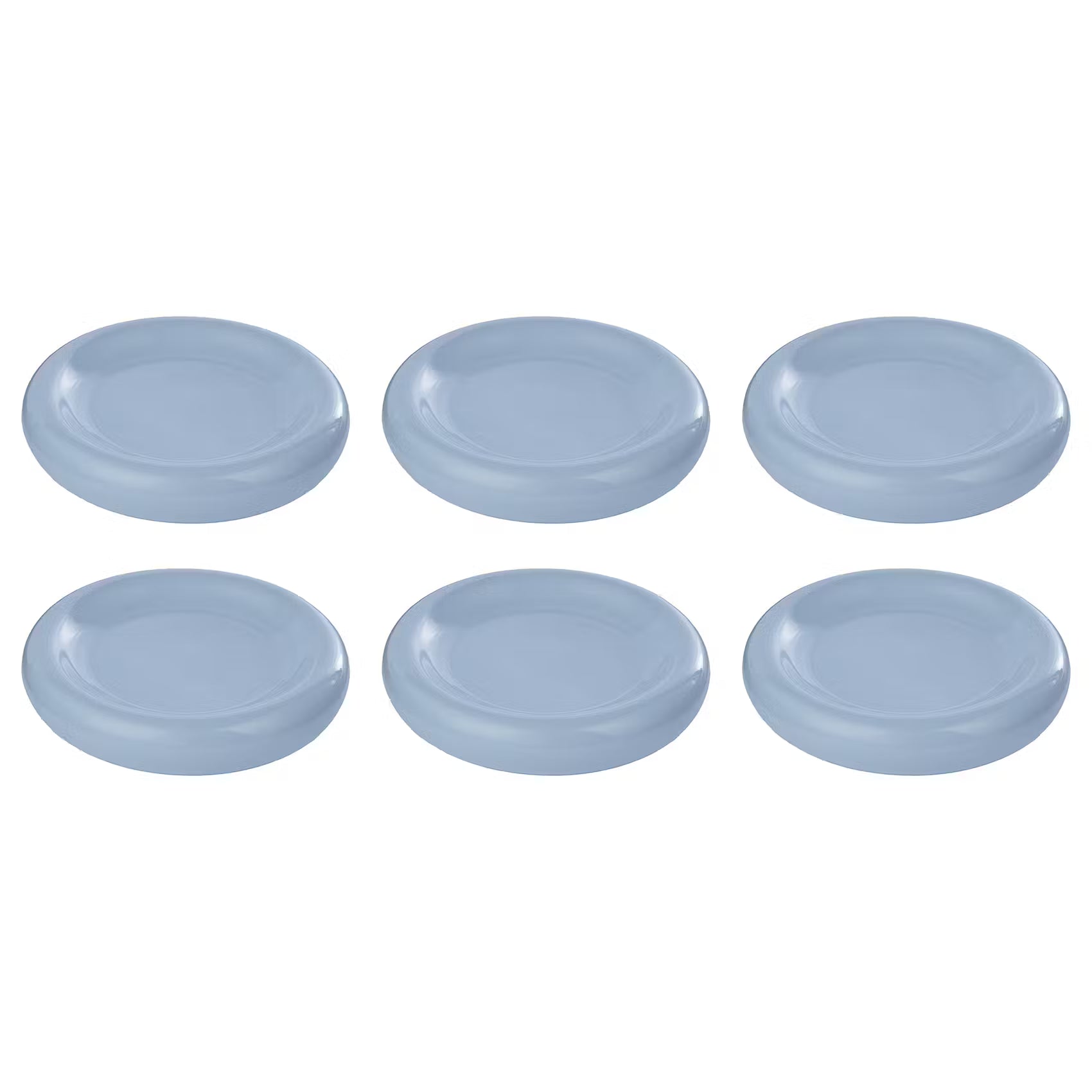 CHUNKY Untertasse 6er-Set - Steinzeug - Hellblau - Hellblau