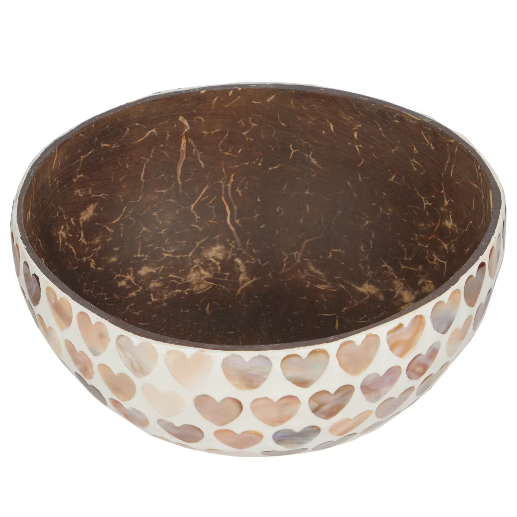 COCONUT Kokosnussschale Mosaik Herzen - Kokosnuss - Natur