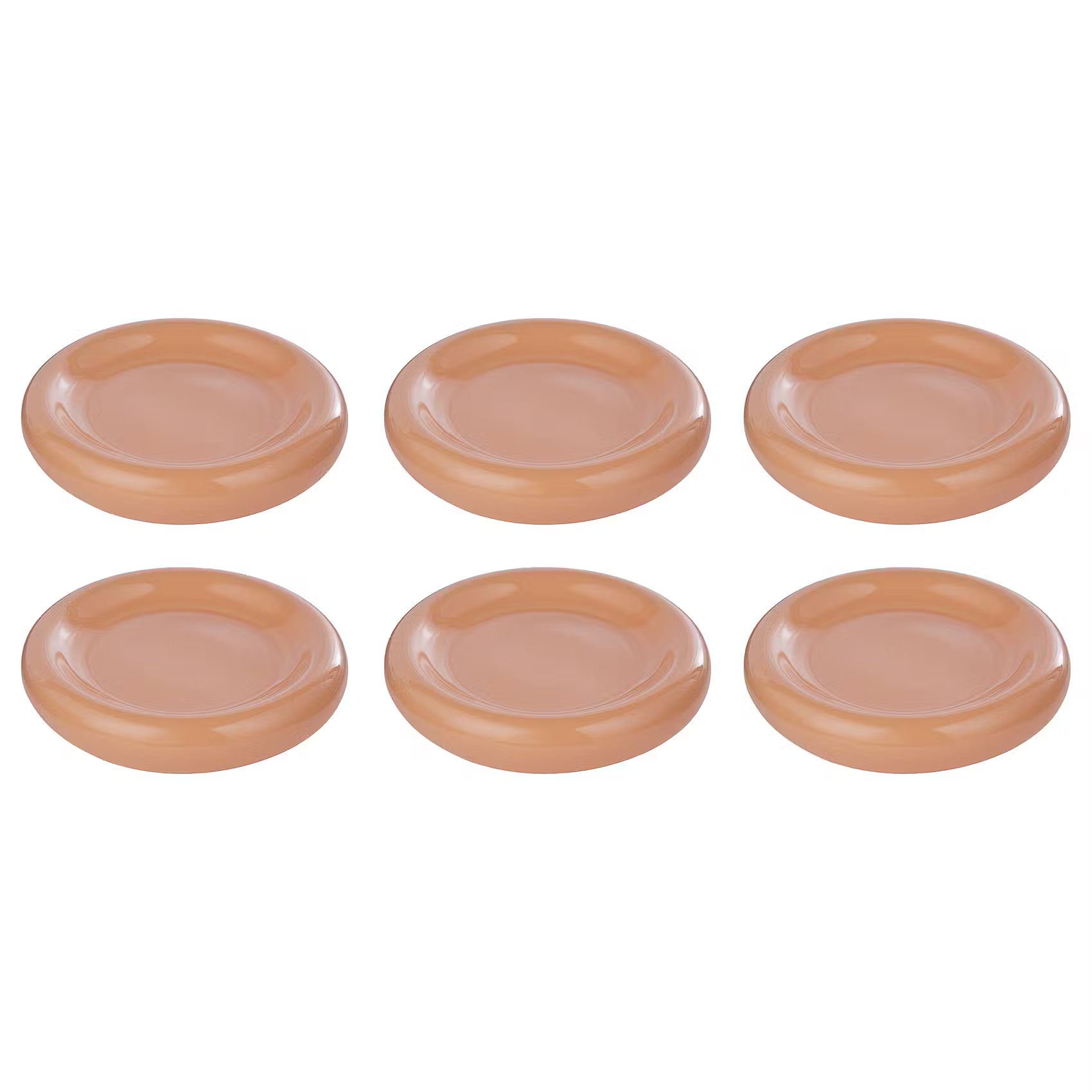 CHUNKY Untertasse 6er-Set - Steinzeug - Hellorange - Orange
