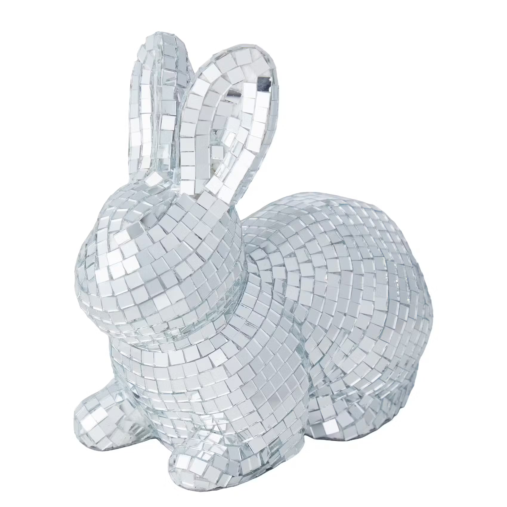 EASTER Deko-Hase - Glas/Kunststoff - Silber