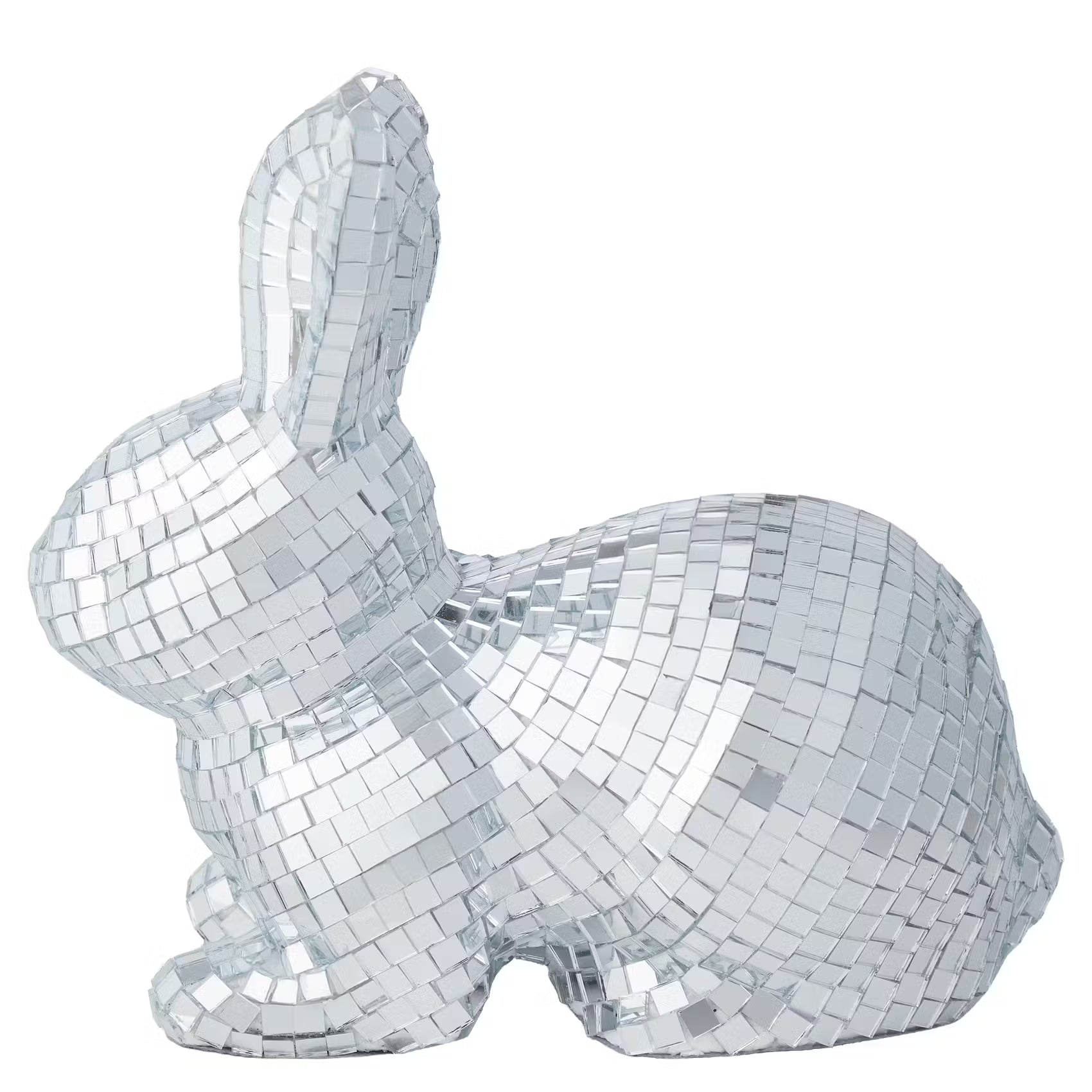 EASTER Deko-Hase - Glas/Kunststoff - Silber