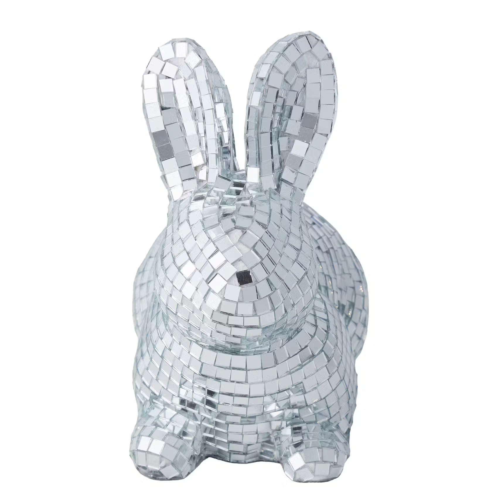 EASTER Deko-Hase - Glas/Kunststoff - Silber