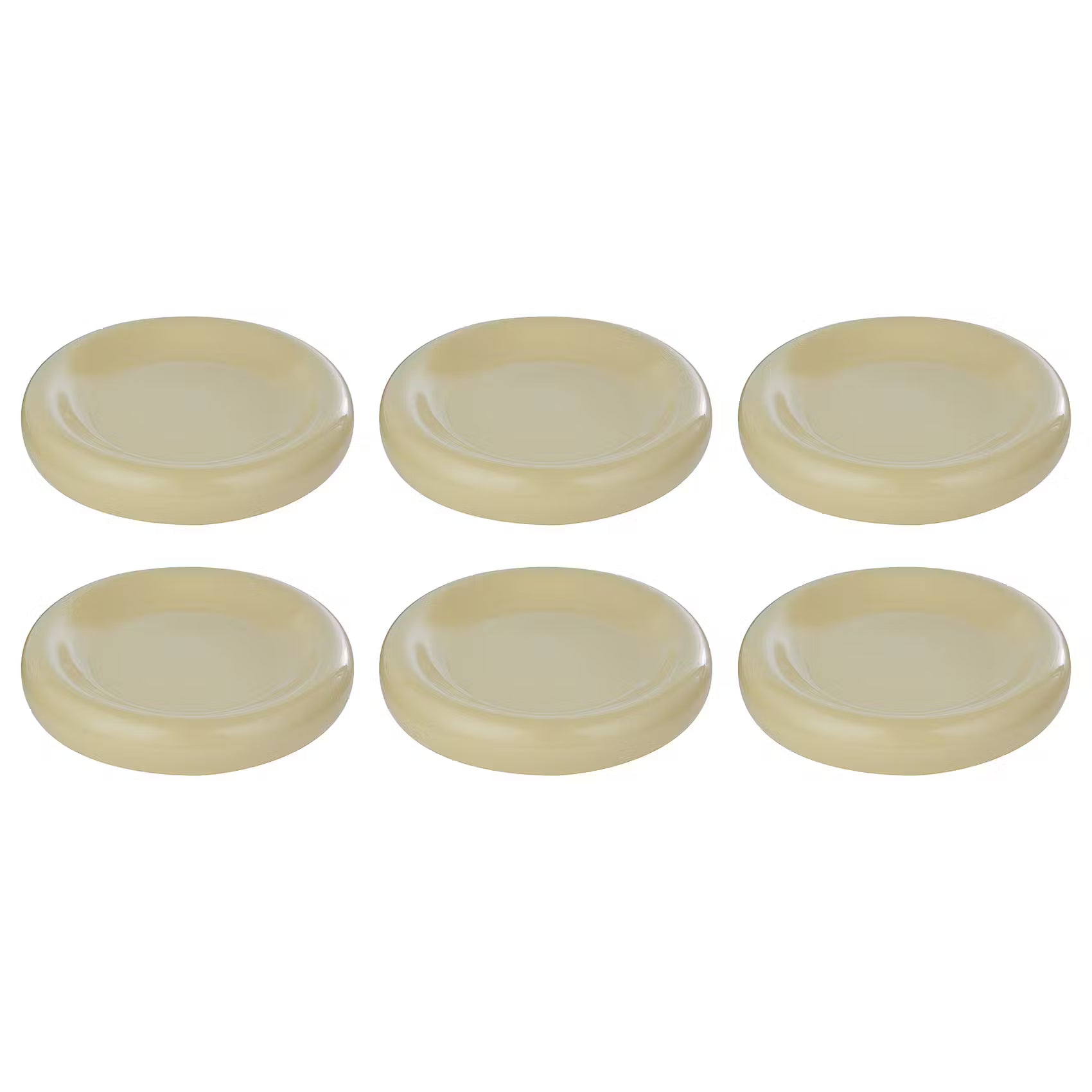CHUNKY Untertasse 6er-Set - Steinzeug - Pastellgelb - Pastellgelb