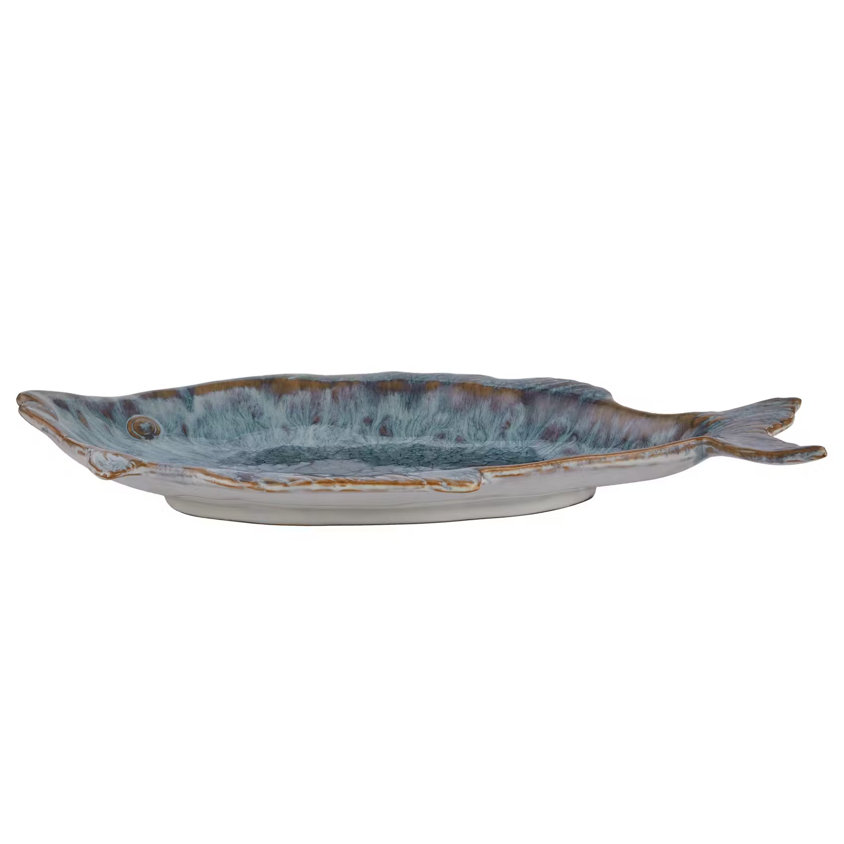 TAVERNA Deko-Teller Fisch - Steingut - Blau