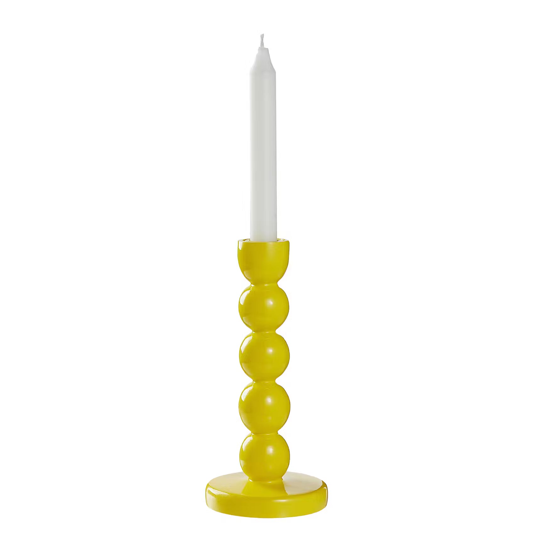 LITTLE ITALY Kerzenhalter - Polyresin - Gelb - Höhe: 20 cm