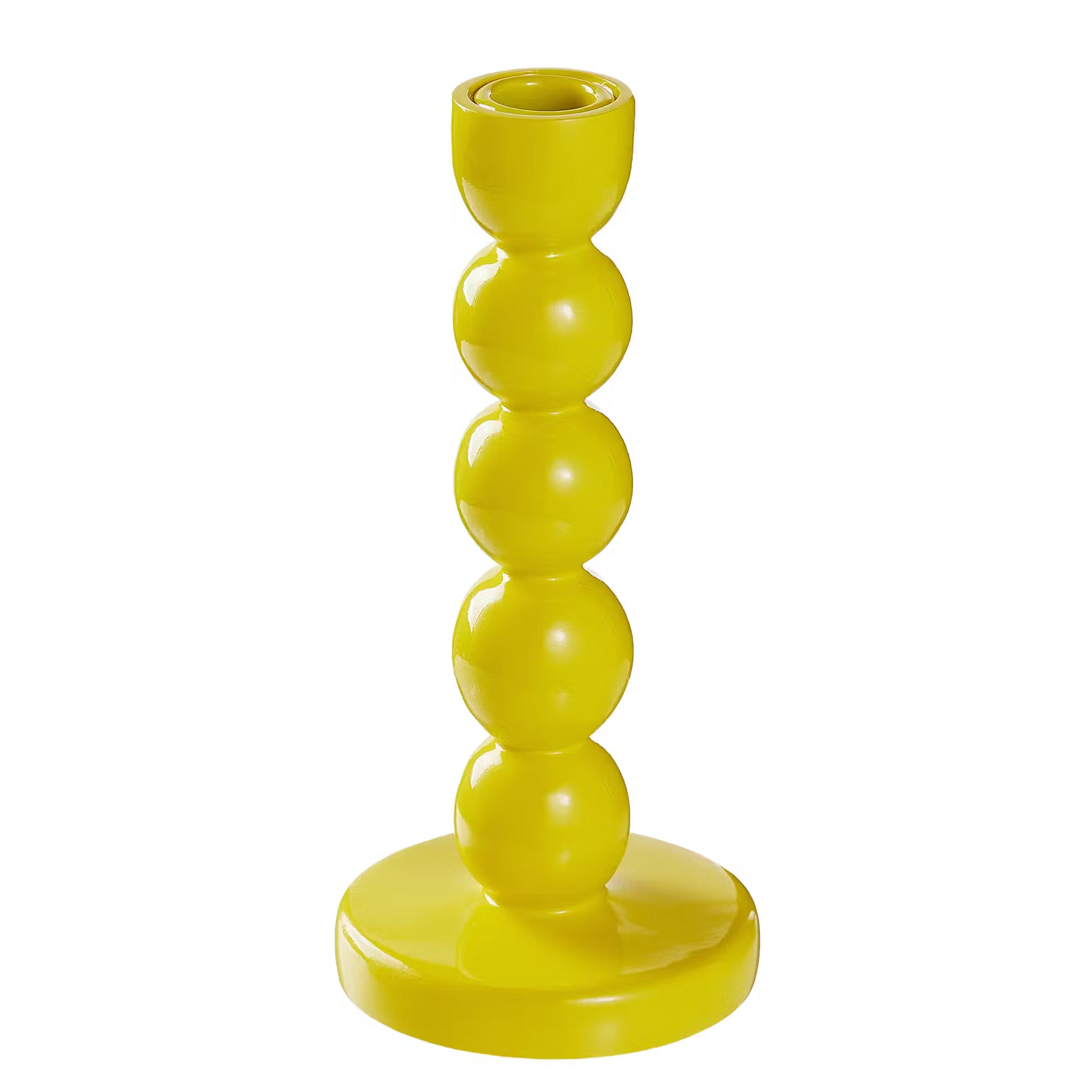 LITTLE ITALY Kerzenhalter - Polyresin - Gelb - Höhe: 20 cm