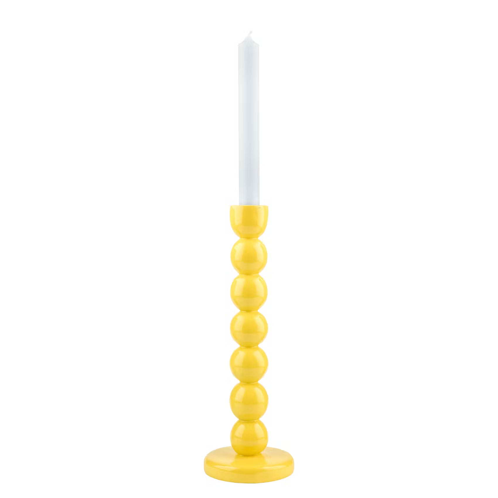 LITTLE ITALY Kerzenhalter - Polyresin - Gelb - Höhe: 29 cm
