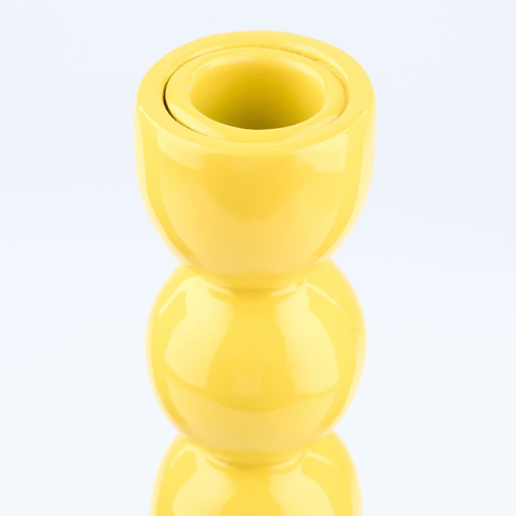 LITTLE ITALY Kerzenhalter - Polyresin - Gelb - Höhe: 29 cm