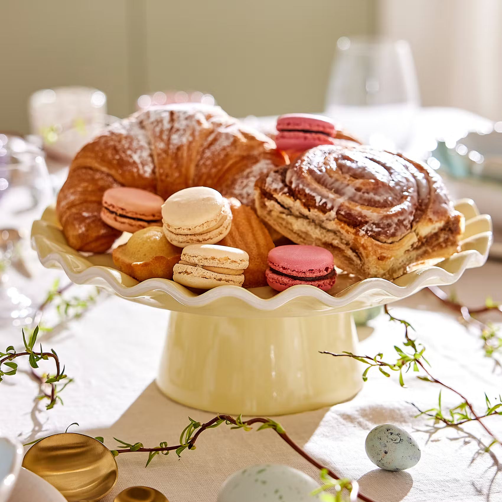 LILLY Kuchenetagere - Steinzeug - Pastellgelb
