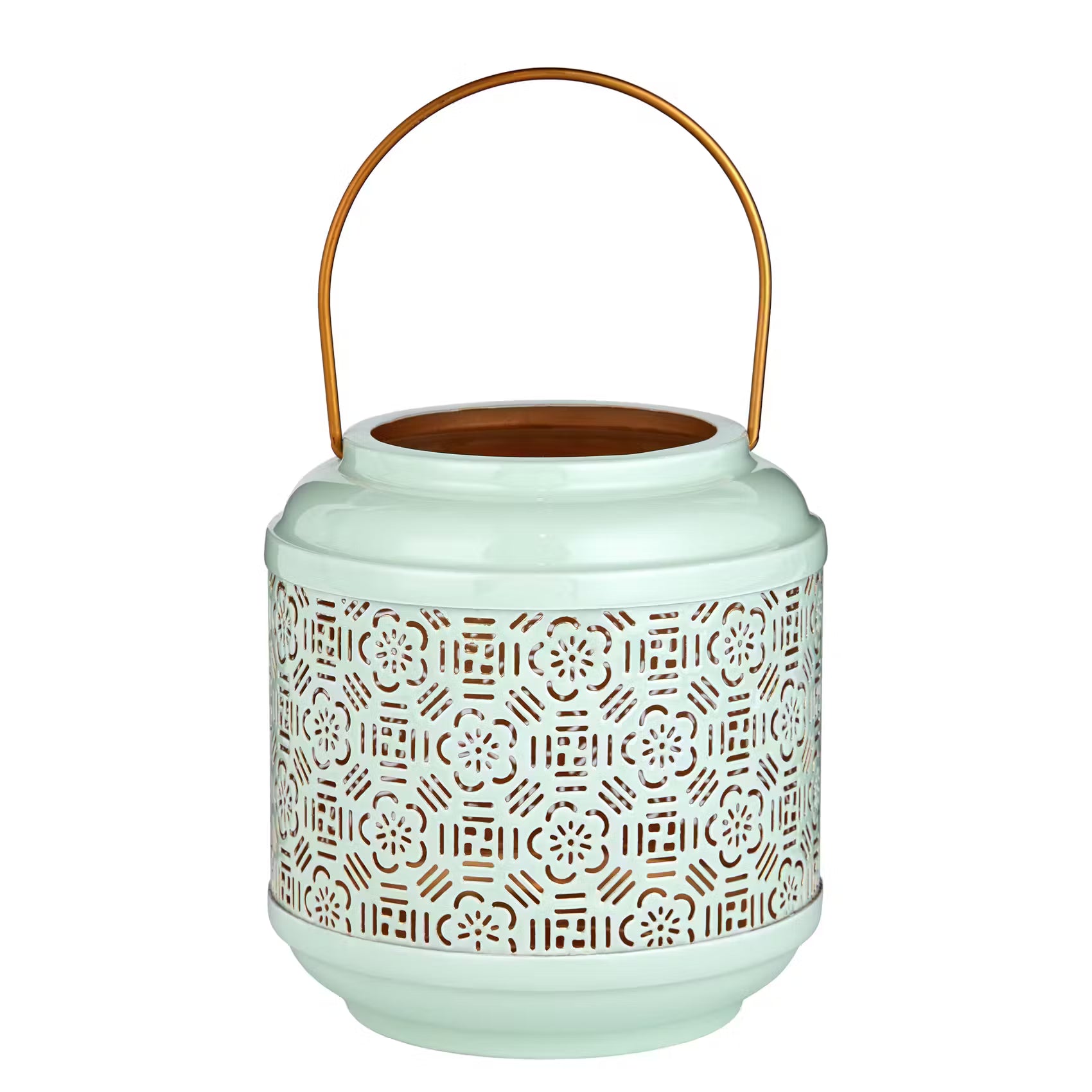 WABI SABI Laterne Blumen - Eisen - Mint