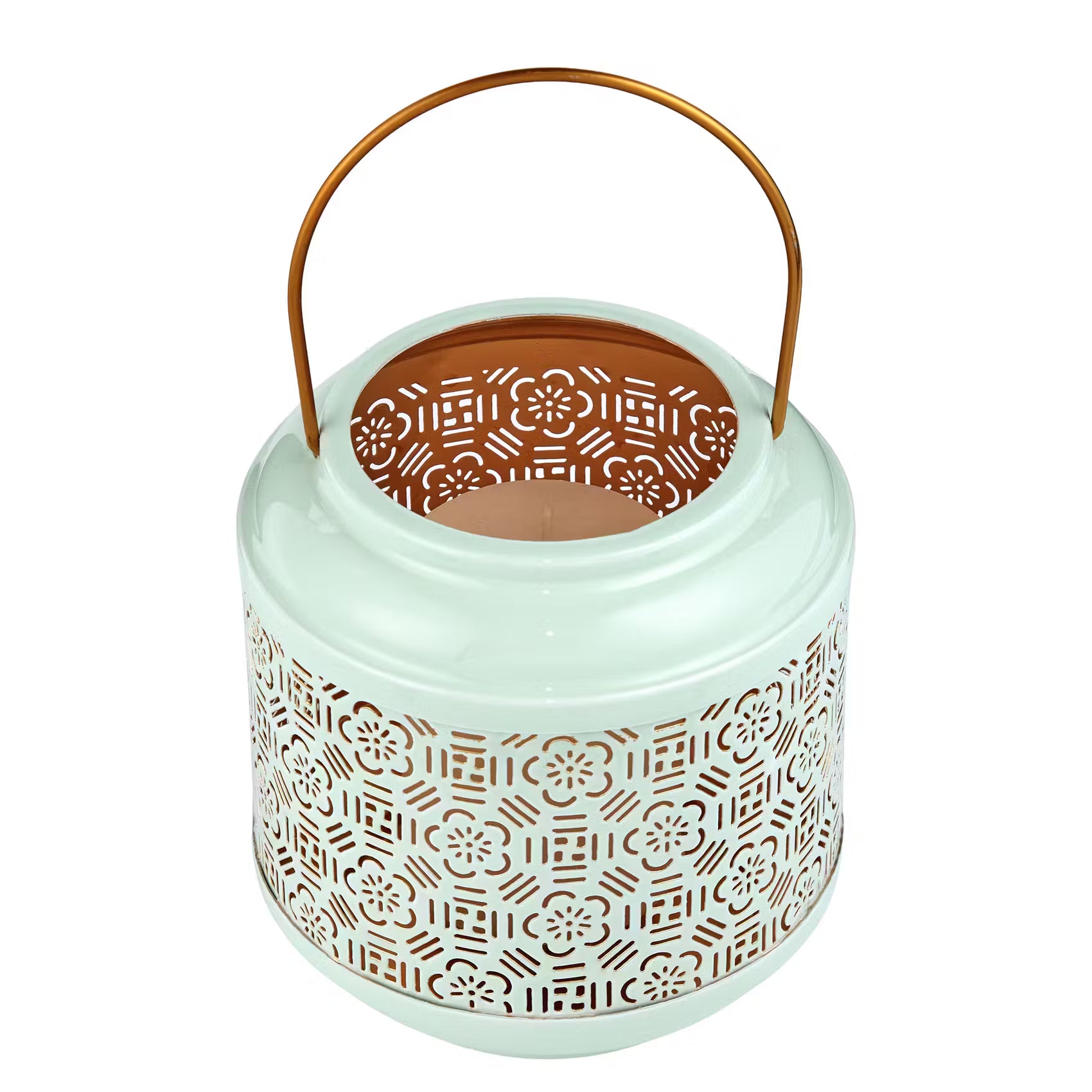 WABI SABI Laterne Blumen - Eisen - Mint