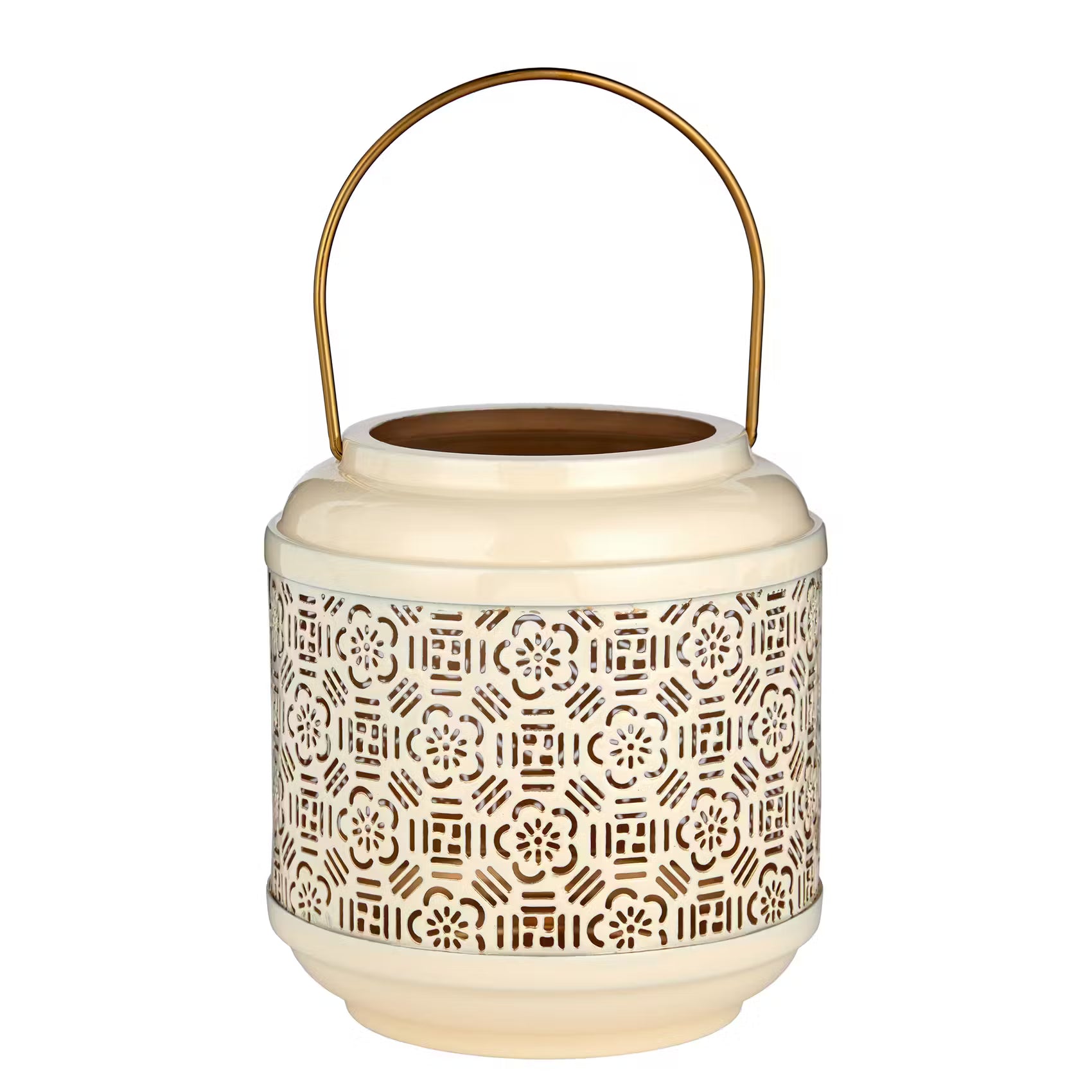WABI SABI Laterne Blumen - Eisen - Creme