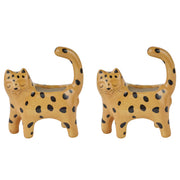 LITTLE LEO Vase Leopard 2er-Set - Steingut - Hellbraun
