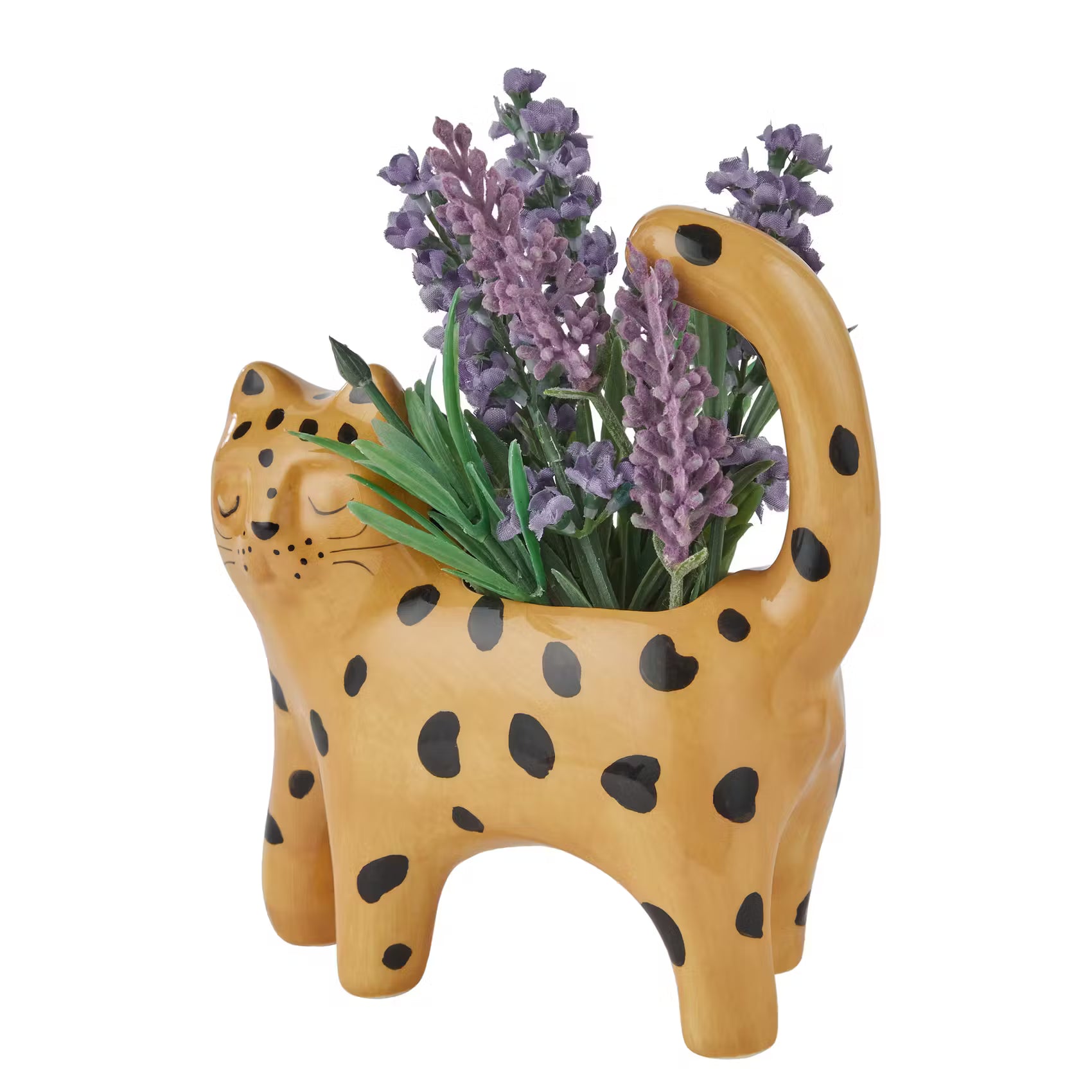 LITTLE LEO Vase Leopard 2er-Set - Steingut - Hellbraun