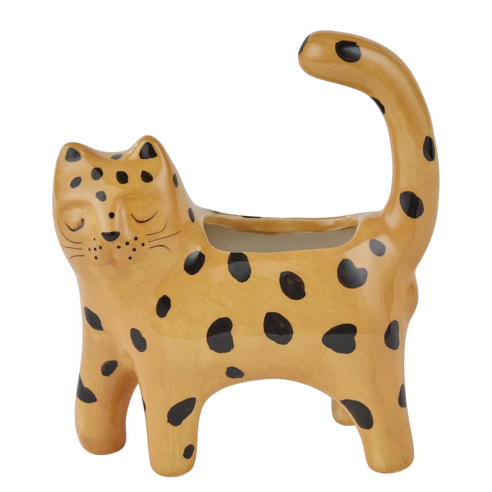 LITTLE LEO Vase Leopard 2er-Set - Steingut - Hellbraun