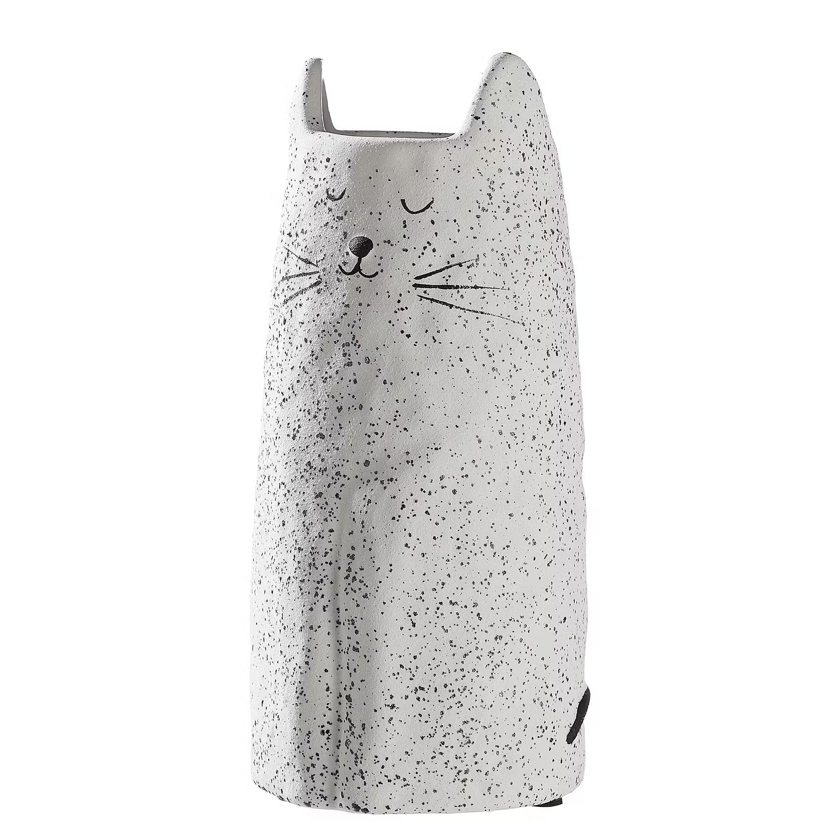 GATO Vase Katze - Steingut - Weiß - Höhe: 26 cm