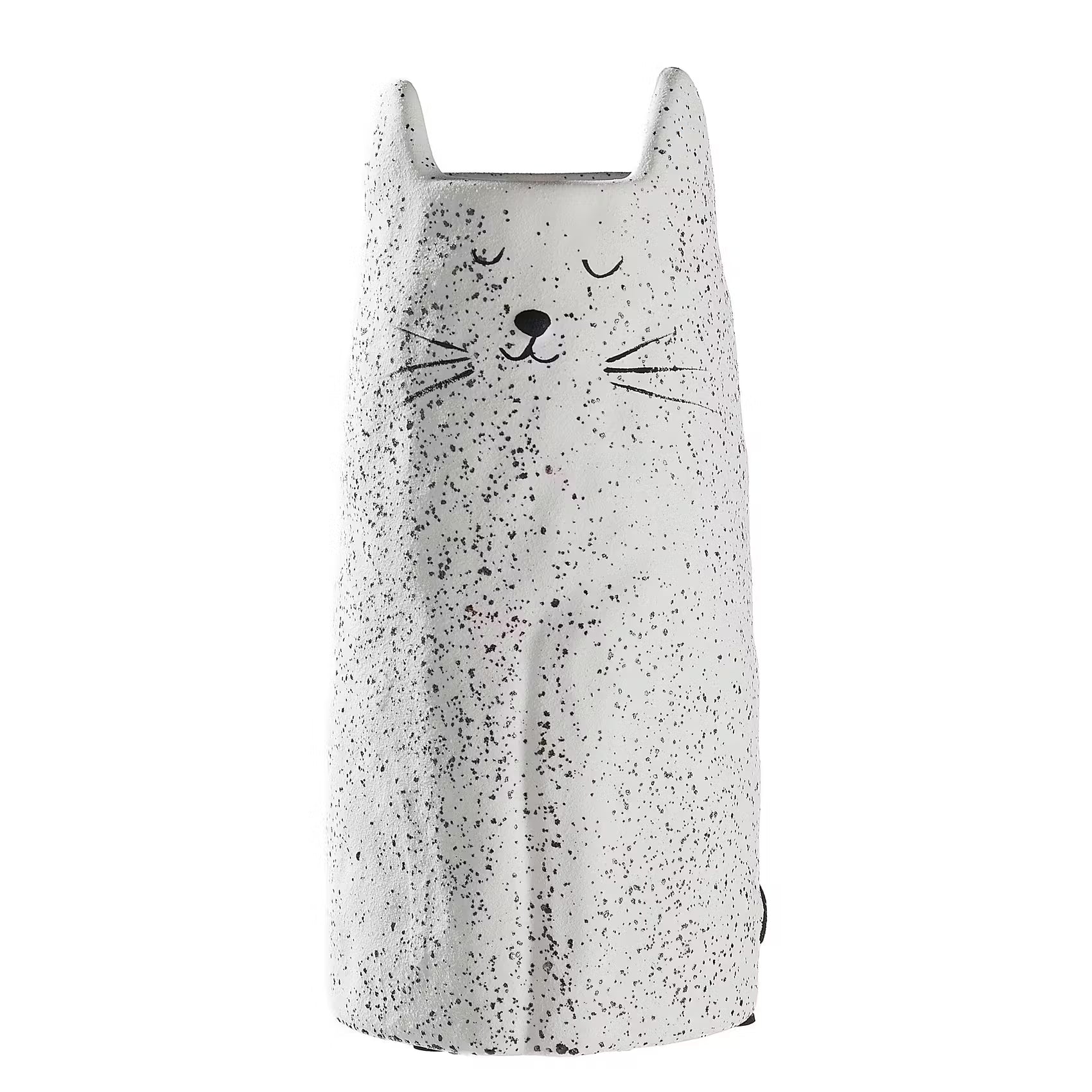 GATO Vase Katze - Steingut - Weiß - Höhe: 26 cm