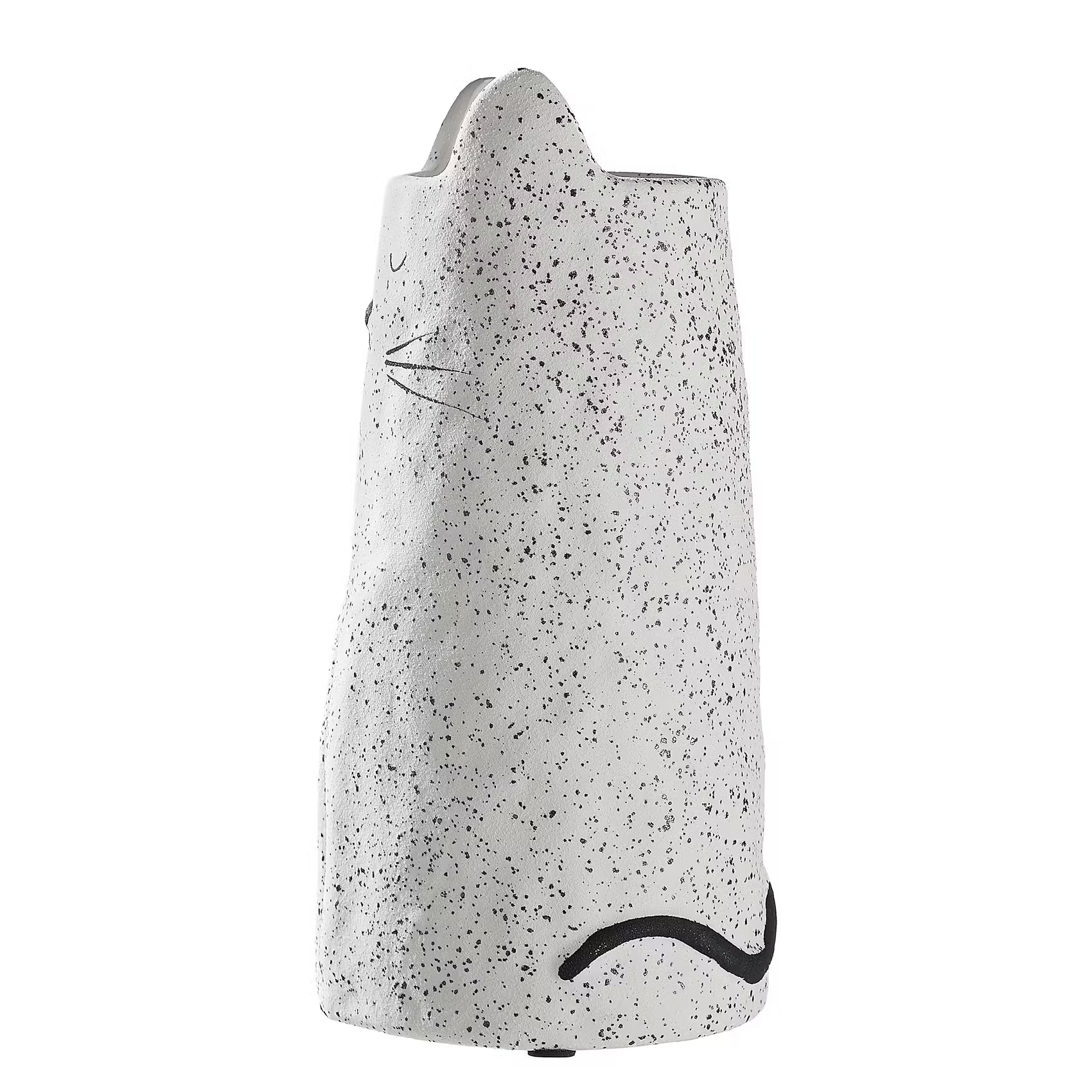 GATO Vase Katze - Steingut - Weiß - Höhe: 26 cm